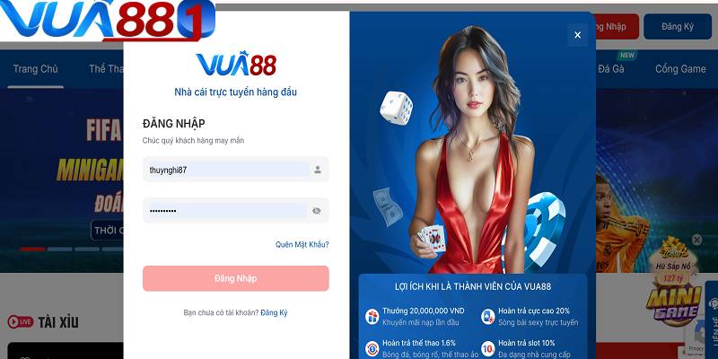Thông tin đăng nhập VUA88 cần chính xác tuyệt đối Thông tin đăng nhập VUA88 cần chính xác tuyệt đối