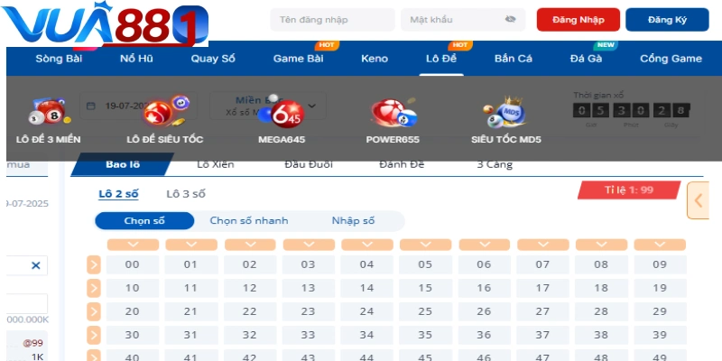 VUA88 - Nhà cái lô đề online uy tín, tỷ lệ thưởng hấp dẫn